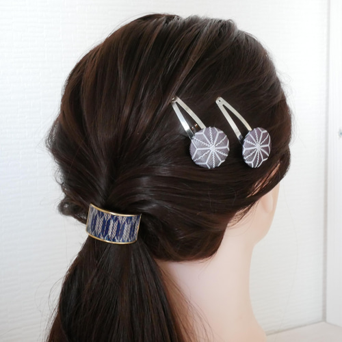 リバティぱっちんヘアピン&くるみボタンゴムLサイズセットNo.20