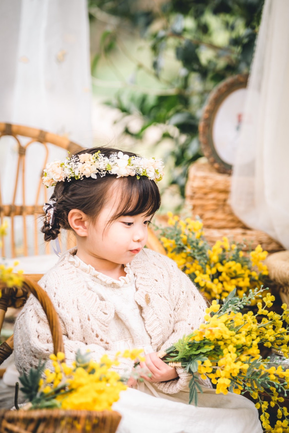 子供用花冠☆誕生日にも♪オーダーでお色変更可☆40センチ〜50センチまで☆ 13枚目の画像