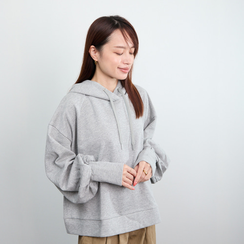 大きめフードのスウェットパーカー グレー 0363Grey パーカー