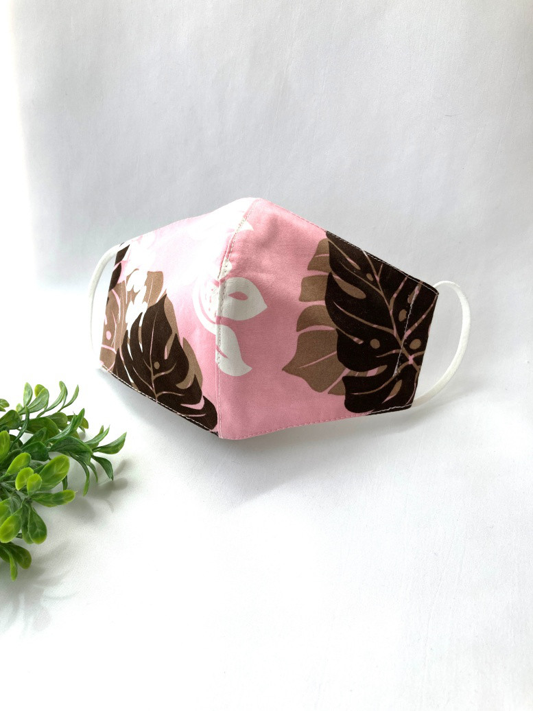 98%UVｶｯﾄ/抗菌抗ｳｨﾙｽ】ハワイ：ハワイの縁起物モンステラ柄のマスク  