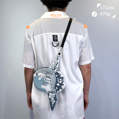 Design No.OS116 - 【コットン帆布】マンボウ・ショルダーバッグ
