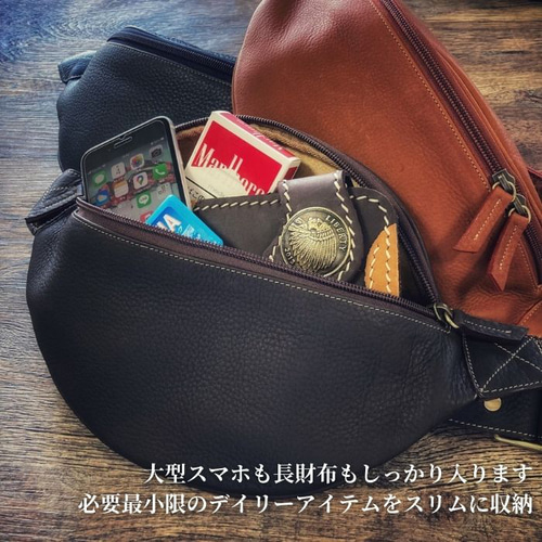 ボディバッグ レザー ウエストポーチ メンズ 本革 ショルダーバッグ 斜