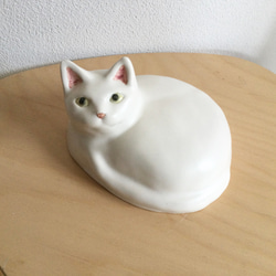 陶器の白猫 5枚目の画像