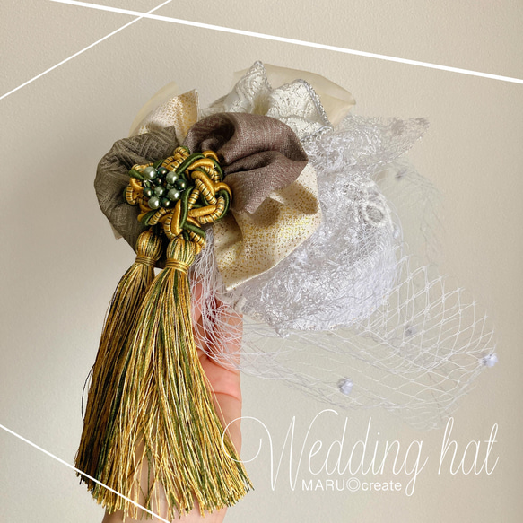 《受注生産》トーク帽　ウエディングハット　カクテルハット　ヘッドドレス 3枚目の画像
