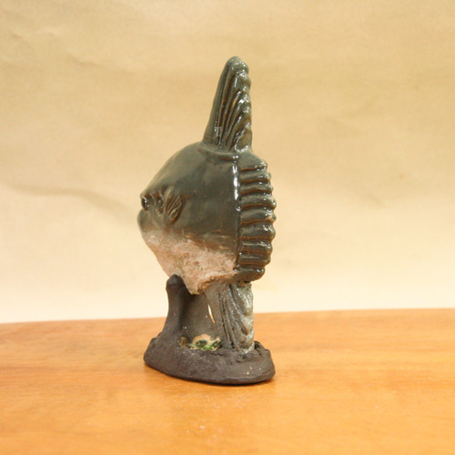 マンボウ・陶芸作品 置物mini（陶 さかな フィギュア） 立体・オブジェ