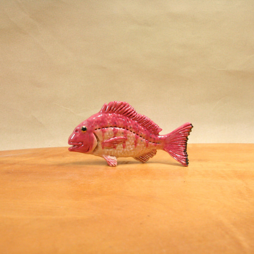マダイ・陶芸作品 置物mini（陶 さかな フィギュア） 立体