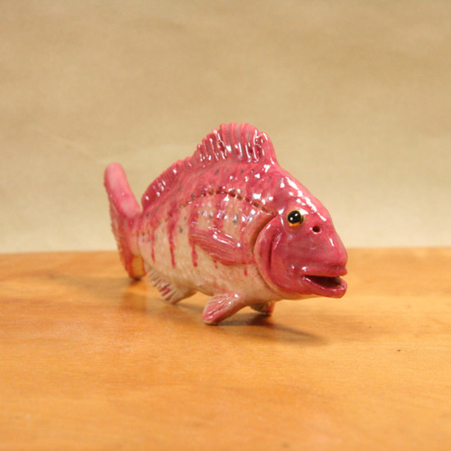 マダイ・陶芸作品 置物mini（陶 さかな フィギュア） 立体