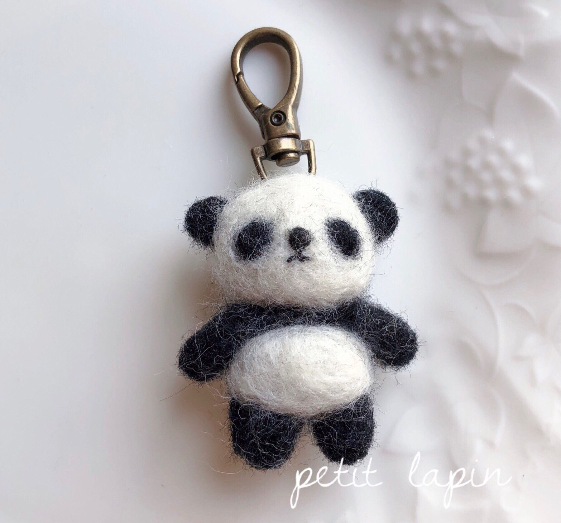 専用ページ　七夕作品 笹飾り持ったパンダちゃん　羊毛フェルト