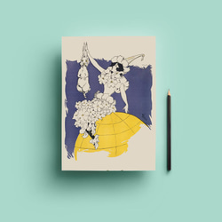 【NO.4】花の妖精とウサギの絵画イラストアートポスター☆おとぎ話メルヘンファンタジーレトロヴィンテージA2A1B4B3 6枚目の画像