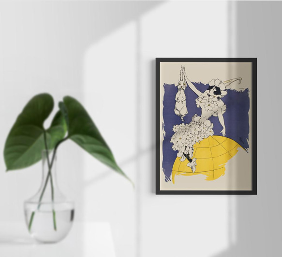 【NO.4】花の妖精とウサギの絵画イラストアートポスター☆おとぎ話メルヘンファンタジーレトロヴィンテージA2A1B4B3 10枚目の画像