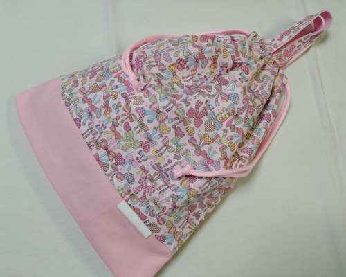 ピンク　グレー　体操着袋　お着替え袋　入学　入園 f44e2c77a29daaefcb0b14558c6307