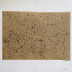 紙製ブックカバー　パリ古地図（モノクロ）　A3判 5枚目の画像