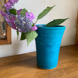 n花瓶 ターコイズブルー 一輪挿し・花瓶・花器 mayumi 通販 10921291