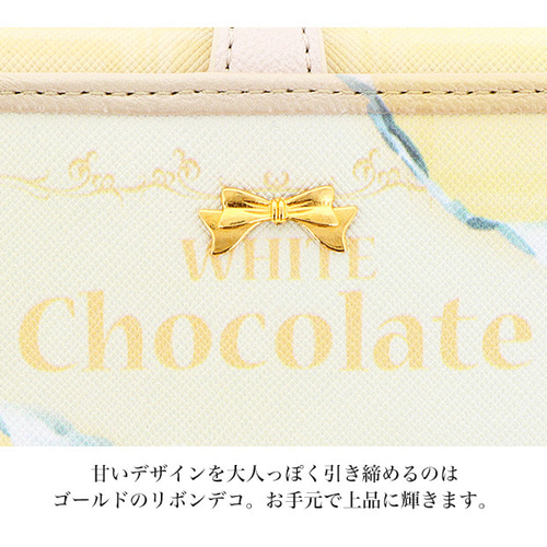 チョコ柄 カードが入るキーケース パスケース 革 レザー キーホルダー