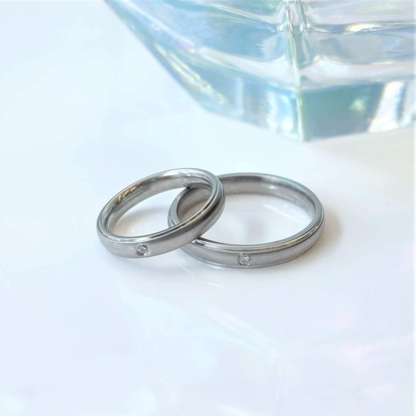 美しい誓い」ペアリング シルクマット 誕生石 刻印 指輪 結婚