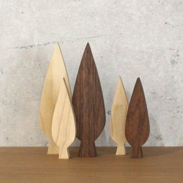 【送料無料】ポプラの木 Ｓサイズ ツリー 木製 北欧 オブジェ 置物 ナチュラル 飾り 森 ディスプレイ 2枚目の画像