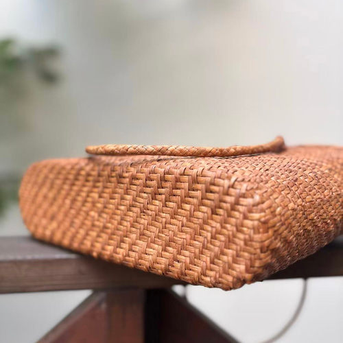 山葡萄籠バッグ 手作り かごバッグ 細ひご 網代編み、花編み