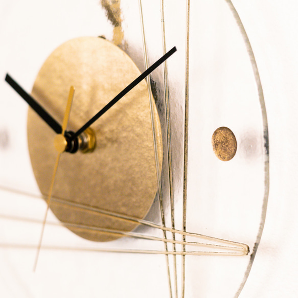 ラインガラスの壁掛け時計（20cm） 2枚目の画像
