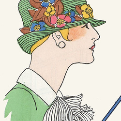 【NO.5】レトロなヴィンテージファッションの女性達イラストアートポスター☆おしゃれ帽子モダン20’s60’s★A2A3 3枚目の画像