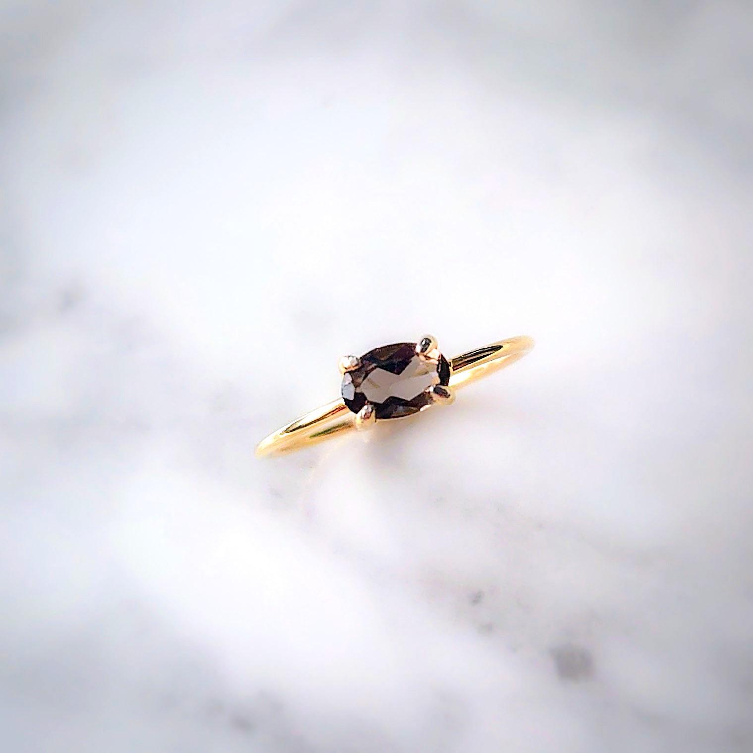 【odul オジュール】trio phool ring 9号 スモーキークオーツ Rings – ödül