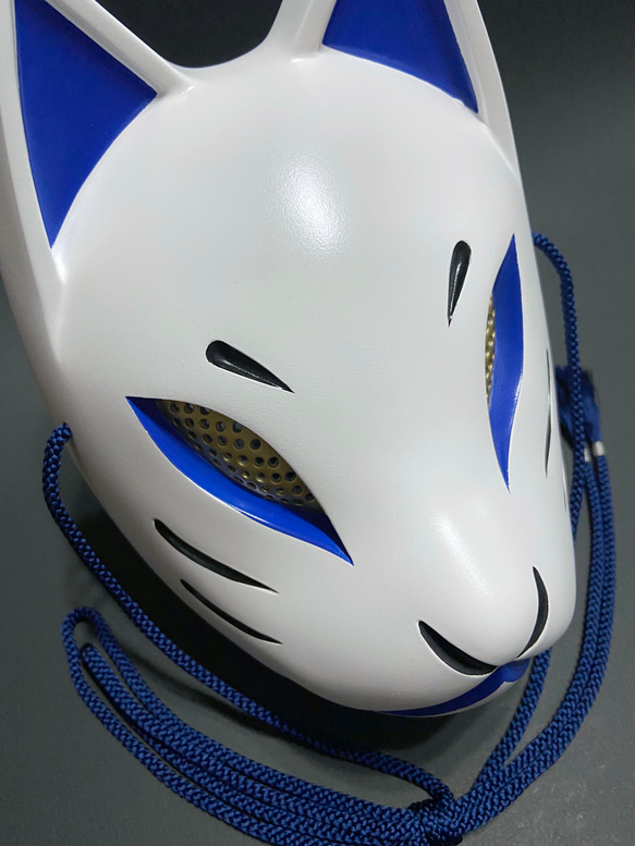 狐狸面具（白x藍） 第4張的照片