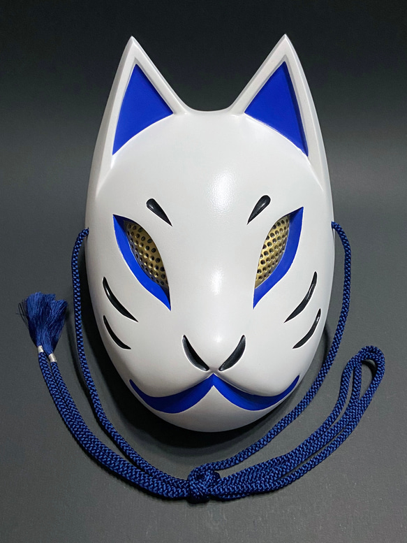 狐面(白×青） その他アクセサリー 朧 通販 1092507｜Creema