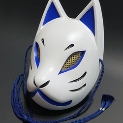 狐狸面具（白x藍） 第3張的照片