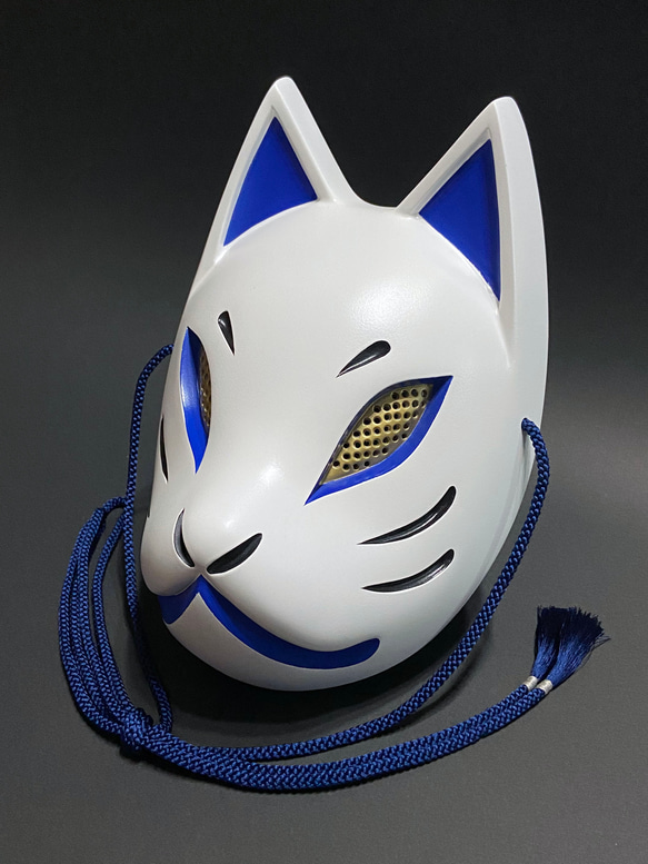 狐狸面具（白x藍） 第3張的照片