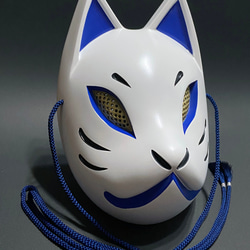 狐狸面具（白x藍） 第2張的照片