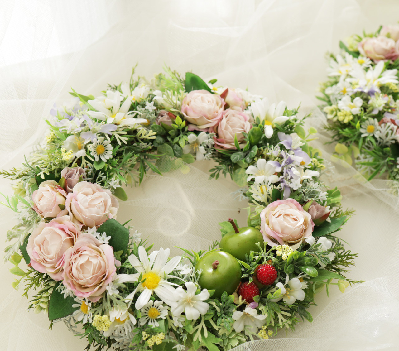 再販＊優しい春のフルーツリース＊ナチュラルリース＊結婚祝い＊新築祝い＊