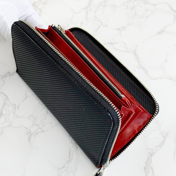 日本製 耐摩擦性エンボスレザー 上質 牛革 ロングウォレット ラウンド