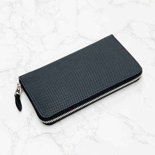 日本製 耐摩擦性エンボスレザー 上質 牛革 ロングウォレット ラウンド