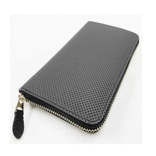 日本製 耐摩擦性エンボスレザー 上質 牛革 ロングウォレット ラウンド