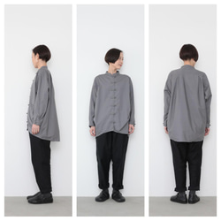 china button shirts / gray 6枚目の画像