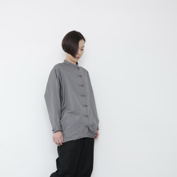 china button shirts / gray 2枚目の画像