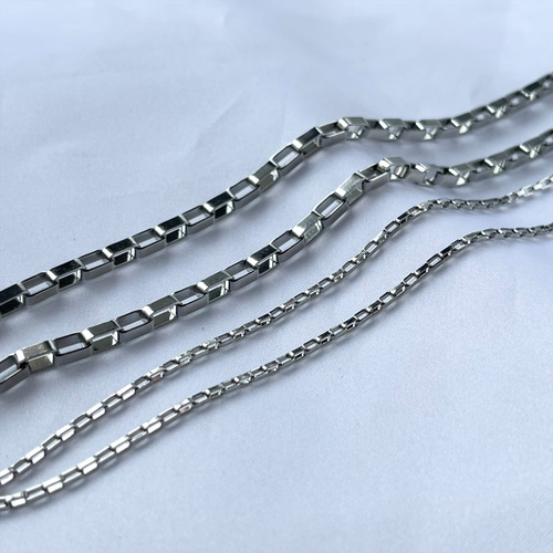 シルバー925製 スクエアチェーン ロング ネックレス 太い シルバー925 スクエアチェーン ロング ネックレス 重量感 長さオーダー