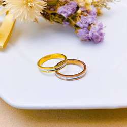 natural*】コンビネーションリング＊ ミル打ち デザイン 誕生石 刻印