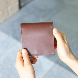 【小さく、薄い財布】全てを一瞬で取り出せるミニ財布 栃木レザー財布 SHUTTO 8枚目の画像