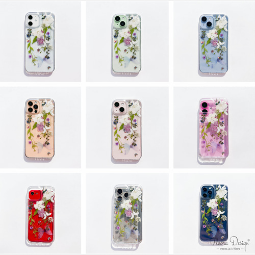 フレッシュな香りが漂う♥ 押し花スマホケース iPhone15 13 12 Pro