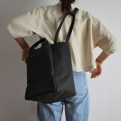 DROP SHOULDER TOTE BAG（チャコール/グレー） 7枚目の画像