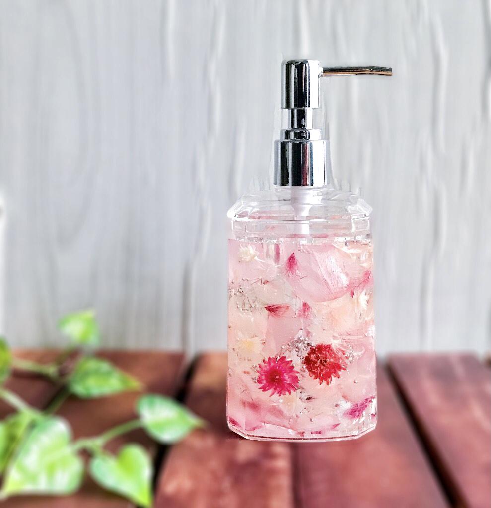 【ハーバリウムディスペンサー】ペールピンク