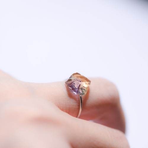 アメトリン 鉱物原石 14kgf / シルバー925 リング 指輪 【石おまかせ