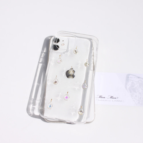 カスミソウ スマホケース 全機種対応 ショルダー かすみ草 しずく