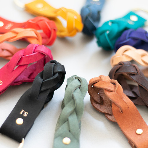 刻印無料 ］編み込みキーホルダー｜-vivido- キーリング icchi leather