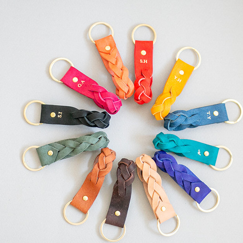 刻印無料 ］編み込みキーホルダー｜-vivido- キーリング icchi leather