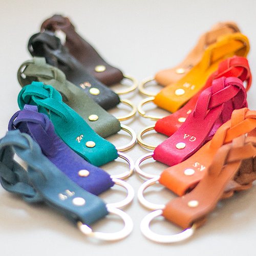 刻印無料 ］編み込みキーホルダー｜-vivido- キーリング icchi leather