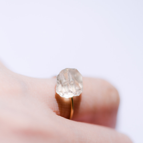 クォーツ (水晶) 鉱物原石 14kgf/シルバー925 リング 指輪 【石 クォーツ (水晶) 鉱物原石 14kgf/シルバー925 リング 指輪 【石