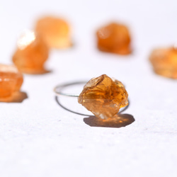 黃水晶礦物寶石 14kgf/銀 925 戒指 戒指 [可用石頭 / 可用金屬配件] 天然石材配件 第1張的照片