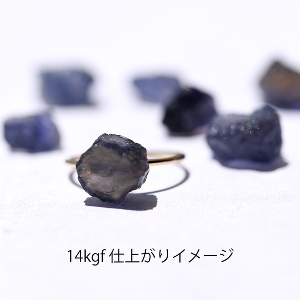 堇青石礦物寶石 14kgf/銀 925 戒指 戒指 [可用石頭 / 可用金屬配件] 天然石材配件 第3張的照片