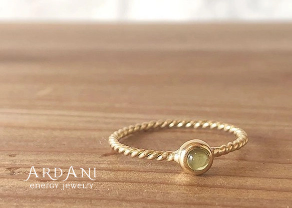 18金ヴィンテージツイストチャクラリング/7色/